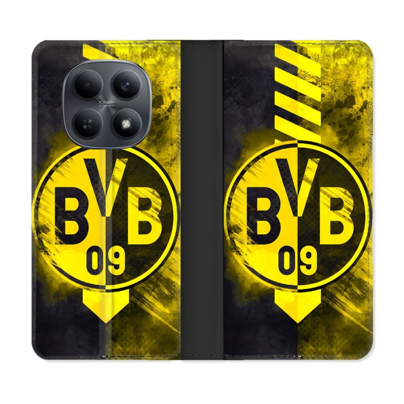 Housse Cuir Portefeuille Pour Xiaomi Redmi Note 15 4G Foot Dortmund
