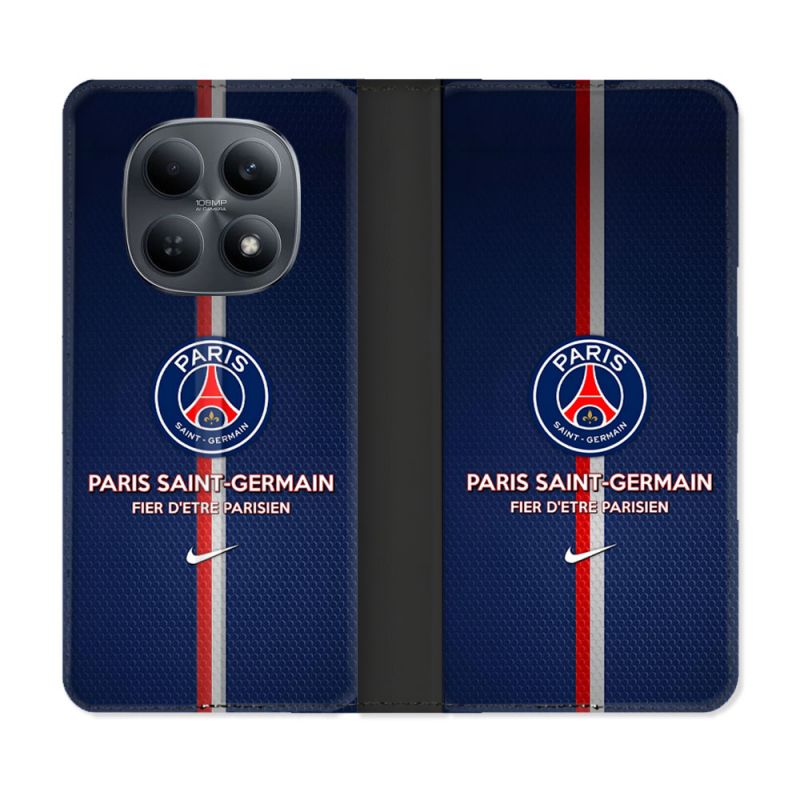 Housse Cuir Portefeuille Pour Xiaomi Redmi Note 15 4G Foot PSG Fier