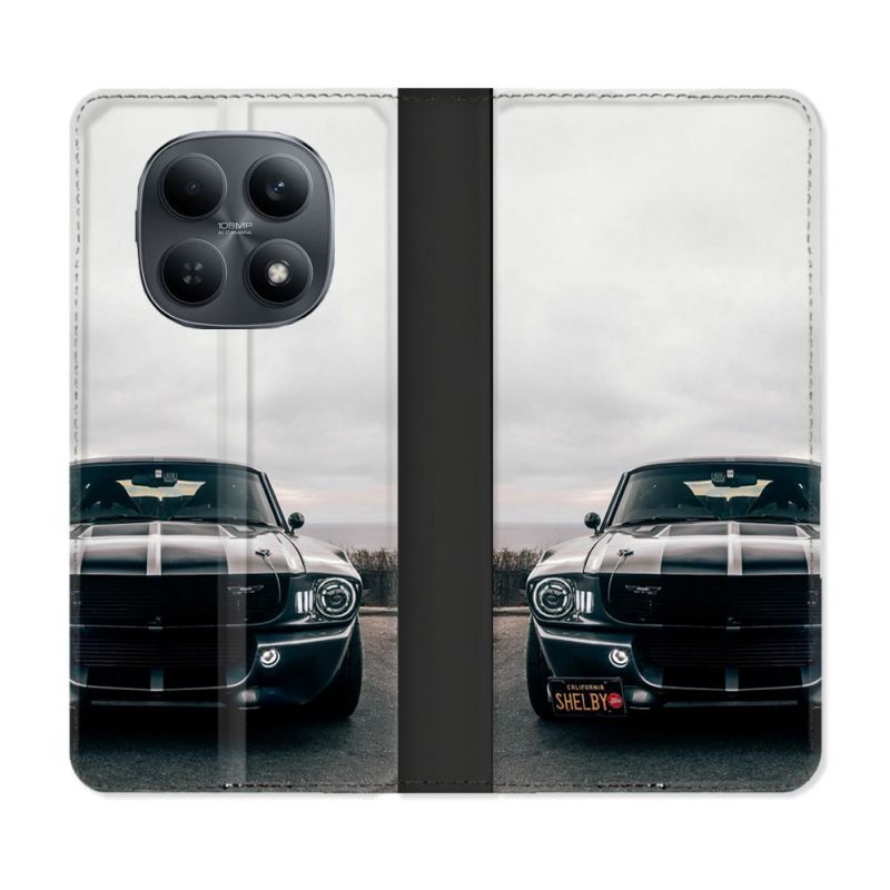 Housse Cuir Portefeuille Pour Xiaomi Redmi Note 15 4G Ford Mustang GT500 Vintage