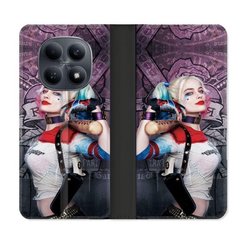Housse Cuir Portefeuille Pour Xiaomi Redmi Note 15 4G Harley Quinn Batte
