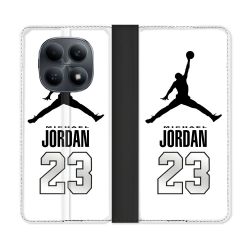 Housse Cuir Portefeuille Pour Xiaomi Redmi Note 15 4G Jordan 23 Blanc