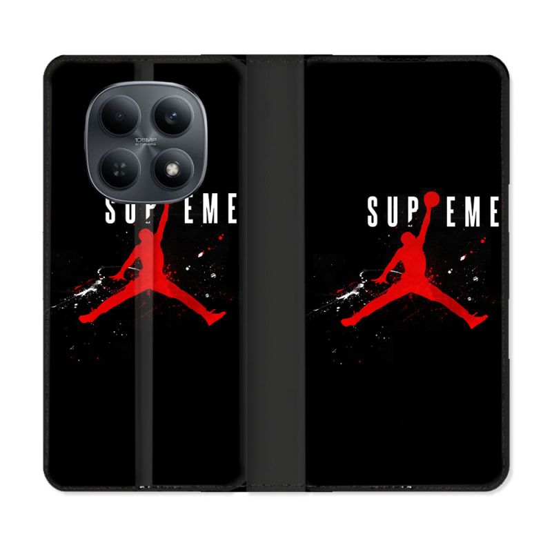 Housse Cuir Portefeuille Pour Xiaomi Redmi Note 15 4G Jordan Supreme Noir