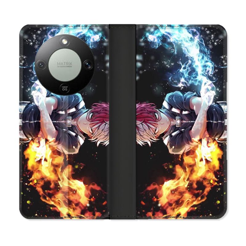 Housse Cuir Portefeuille Pour Honor Magic 8 Lite 5G Manga My Hero Academia Shoto
