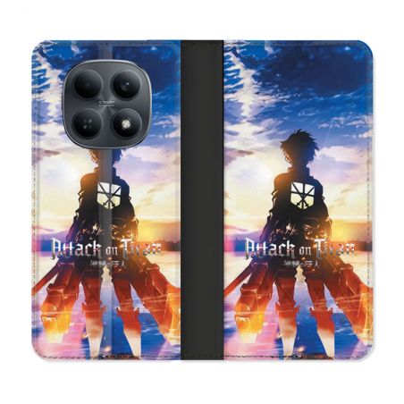 Housse Cuir Portefeuille Pour Xiaomi Redmi Note 15 4G Manga Attaque Titans Soleil