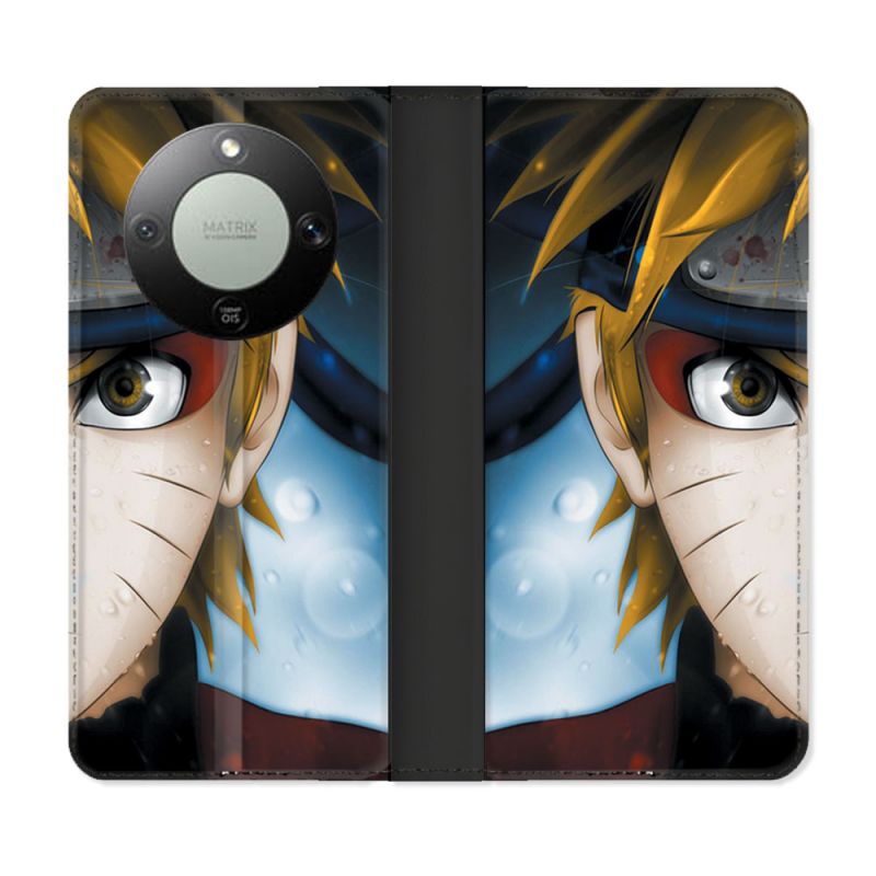 Housse Cuir Portefeuille Pour Honor Magic 8 Lite 5G Manga Naruto Blanc