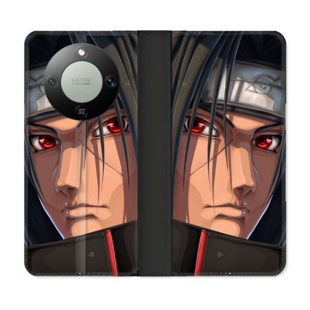 Housse Cuir Portefeuille Pour Honor Magic 8 Lite 5G Manga Naruto Itachi Visage