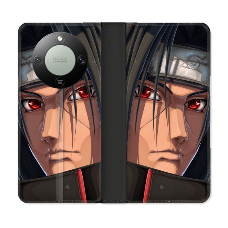 Housse Cuir Portefeuille Pour Honor Magic 8 Lite 5G Manga Naruto Itachi Visage