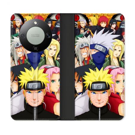 Housse Cuir Portefeuille Pour Honor Magic 8 Lite 5G Manga Naruto Team