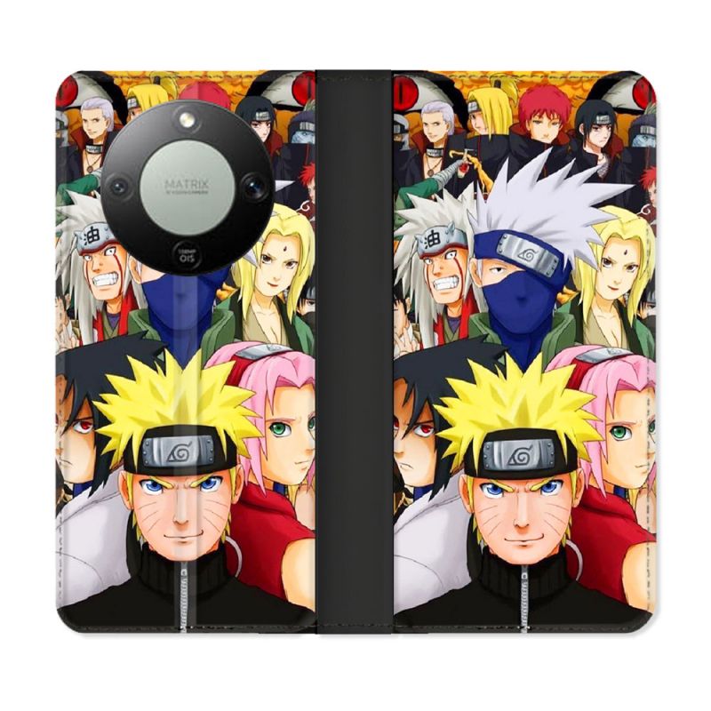 Housse Cuir Portefeuille Pour Honor Magic 8 Lite 5G Manga Naruto Team