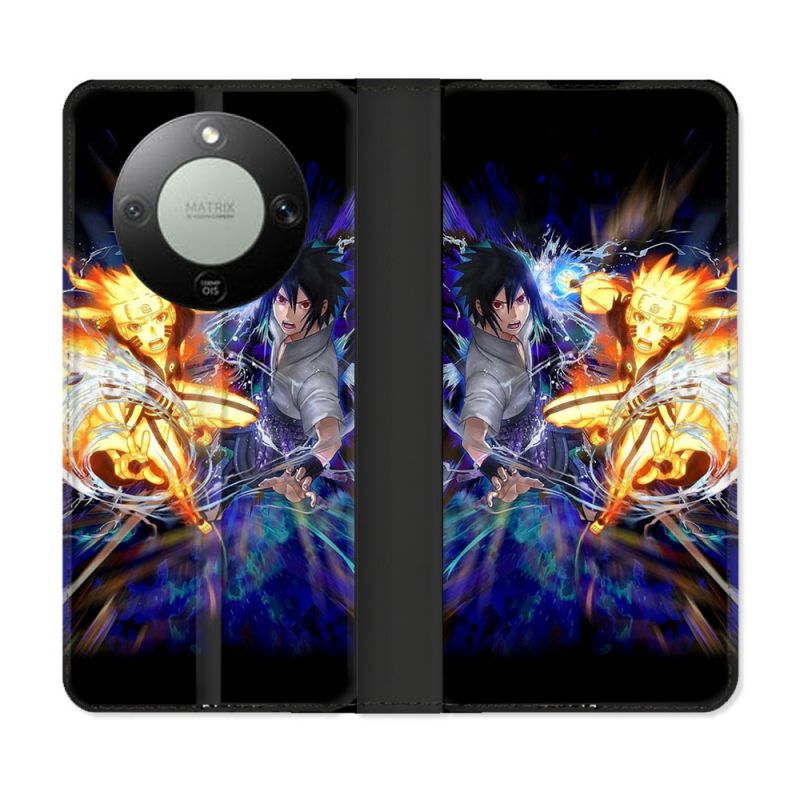 Housse Cuir Portefeuille Pour Honor Magic 8 Lite 5G Manga Naruto VS