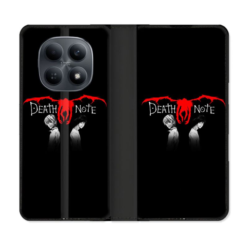 Housse Cuir Portefeuille Pour Xiaomi Redmi Note 15 4G Manga Death Note Noir