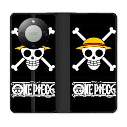 Housse Cuir Portefeuille Pour Honor Magic 8 Lite 5G Manga One Piece Tete de Mort
