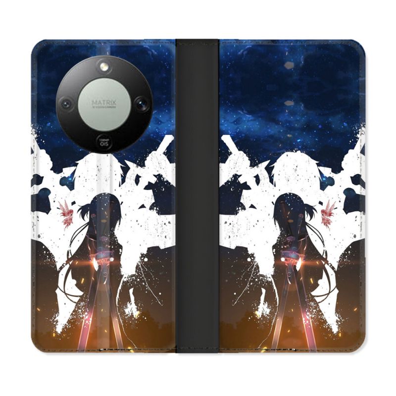Housse Cuir Portefeuille Pour Honor Magic 8 Lite 5G Manga SAO sword Art Online Asuna