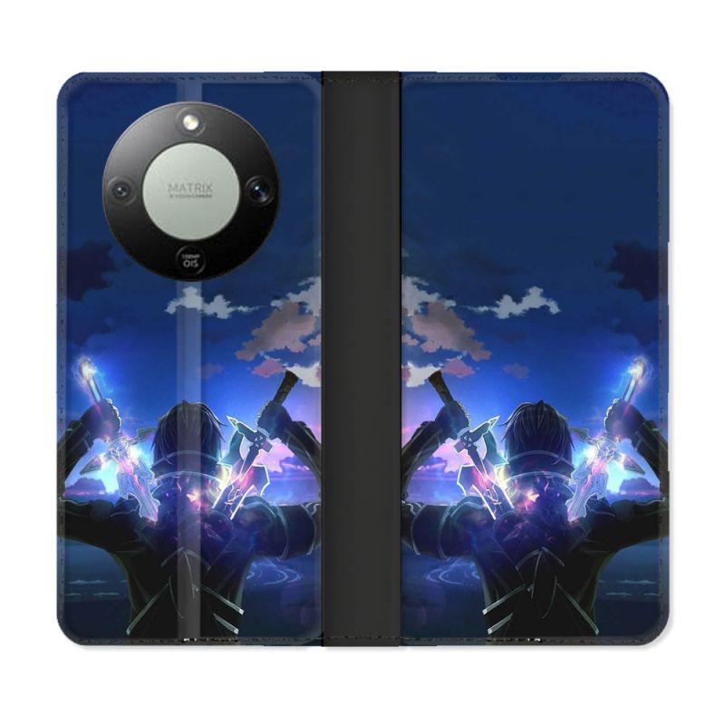Housse Cuir Portefeuille Pour Honor Magic 8 Lite 5G Manga SAO sword Art Online Epee