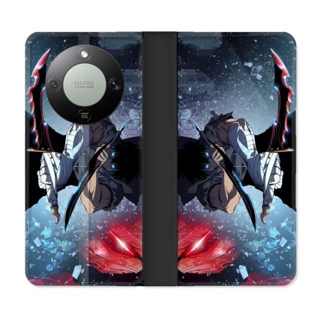 Housse Cuir Portefeuille Pour Honor Magic 8 Lite 5G Manga Solo Leveling Sung Epee