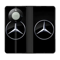 Housse Cuir Portefeuille Pour Honor Magic 8 Lite 5G Mercedes Carbone