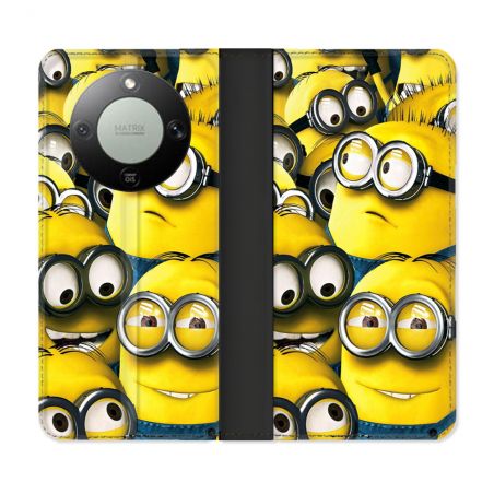 Housse Cuir Portefeuille Pour Honor Magic 8 Lite 5G Minions Groupe