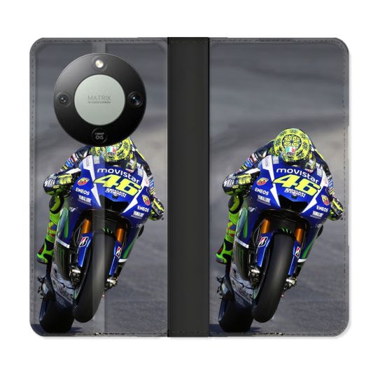 Housse Cuir Portefeuille Pour Honor Magic 8 Lite 5G Moto Course GP Wheeling 46