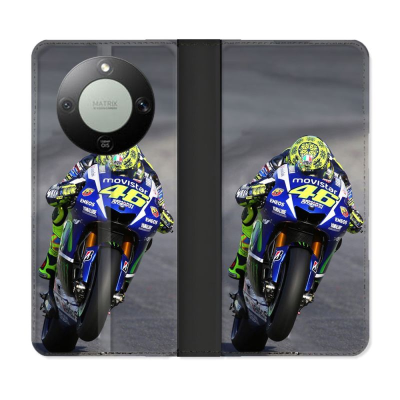 Housse Cuir Portefeuille Pour Honor Magic 8 Lite 5G Moto Course GP Wheeling 46