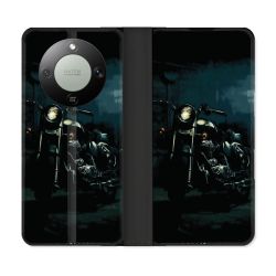 Housse Cuir Portefeuille Pour Honor Magic 8 Lite 5G Moto Harley Vintage