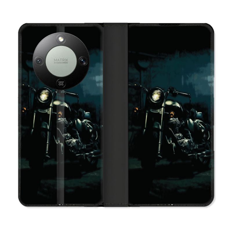 Housse Cuir Portefeuille Pour Honor Magic 8 Lite 5G Moto Harley Vintage