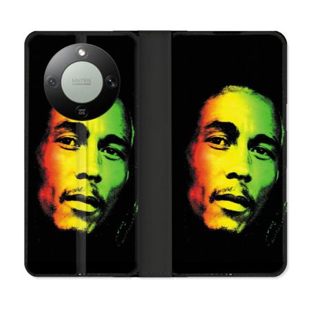Housse Cuir Portefeuille Pour Honor Magic 8 Lite 5G Musique Bob Marley 2