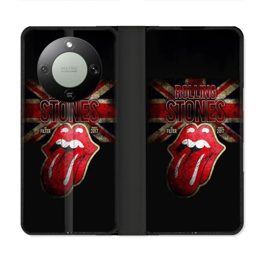 Housse Cuir Portefeuille Pour Honor Magic 8 Lite 5G Musique Rolling Stones