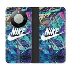 Housse Cuir Portefeuille Pour Honor Magic 8 Lite 5G Nike Turquoise