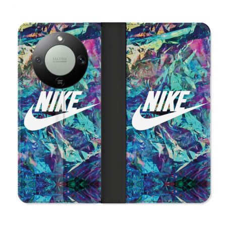 Housse Cuir Portefeuille Pour Honor Magic 8 Lite 5G Nike Turquoise