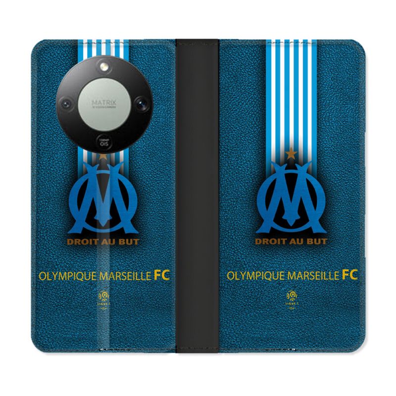 Housse Cuir Portefeuille Pour Honor Magic 8 Lite 5G Olympique Marseille OM Bande