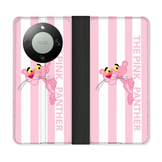 Housse Cuir Portefeuille Pour Honor Magic 8 Lite 5G Panthere Rose