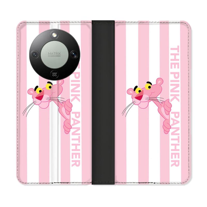 Housse Cuir Portefeuille Pour Honor Magic 8 Lite 5G Panthere Rose