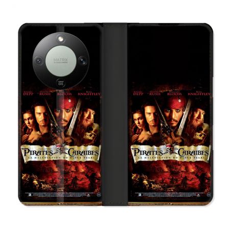 Housse Cuir Portefeuille Pour Honor Magic 8 Lite 5G Pirate Des Caraibes