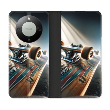 Housse Cuir Portefeuille Pour Honor Magic 8 Lite 5G Planche Skate
