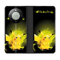 Housse Cuir Portefeuille Pour Honor Magic 8 Lite 5G Pokemon Pikachu Eclair