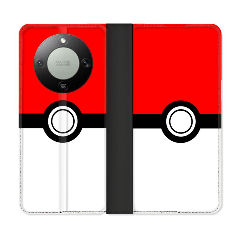 Housse Cuir Portefeuille Pour Honor Magic 8 Lite 5G Pokemon Pokeball