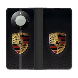 Housse Cuir Portefeuille Pour Honor Magic 8 Lite 5G Porsche Carbone