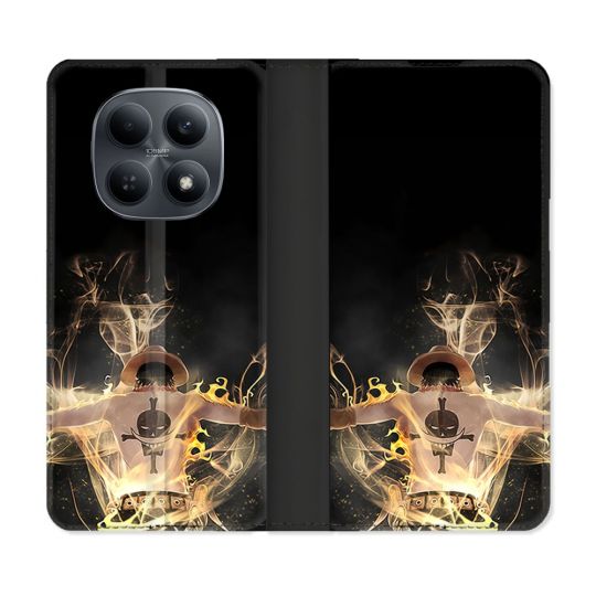 Housse Cuir Portefeuille Pour Xiaomi Redmi Note 15 4G Manga One Piece Ace Noir