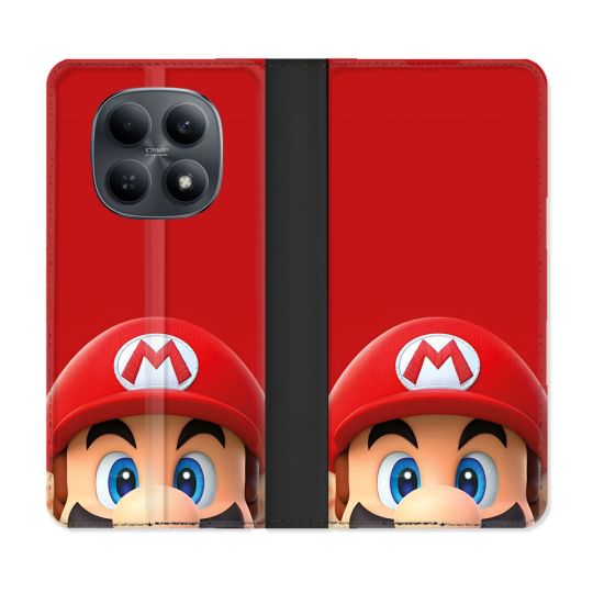 Housse Cuir Portefeuille Pour Xiaomi Redmi Note 15 4G Mario Rouge