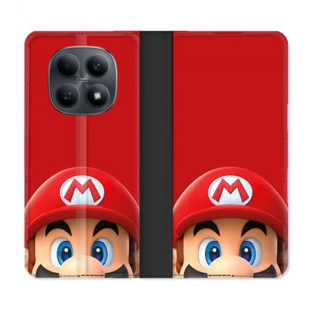 Housse Cuir Portefeuille Pour Xiaomi Redmi Note 15 4G Mario Rouge