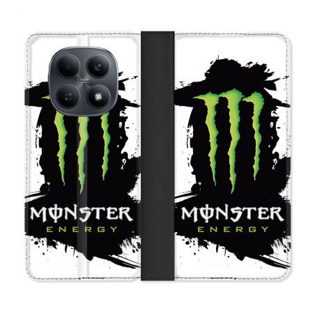 Housse Cuir Portefeuille Pour Xiaomi Redmi Note 15 4G Monster Energy Tache