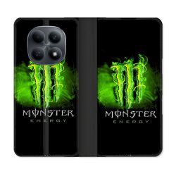Housse Cuir Portefeuille Pour Xiaomi Redmi Note 15 4G Monster Energy Vert