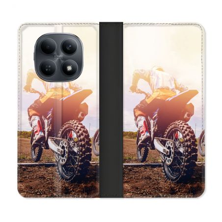 Housse Cuir Portefeuille Pour Xiaomi Redmi Note 15 4G Moto Cross Soleil