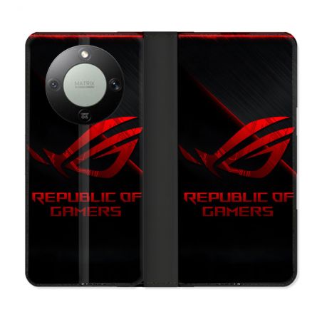 Housse Cuir Portefeuille Pour Honor Magic 8 Lite 5G ROG Rouge