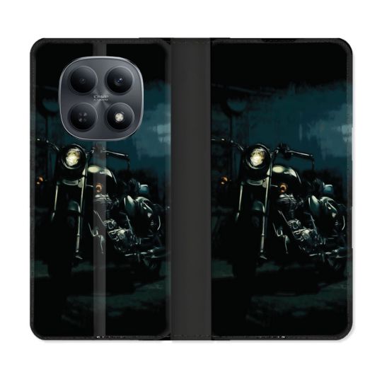 Housse Cuir Portefeuille Pour Xiaomi Redmi Note 15 4G Moto Harley Vintage