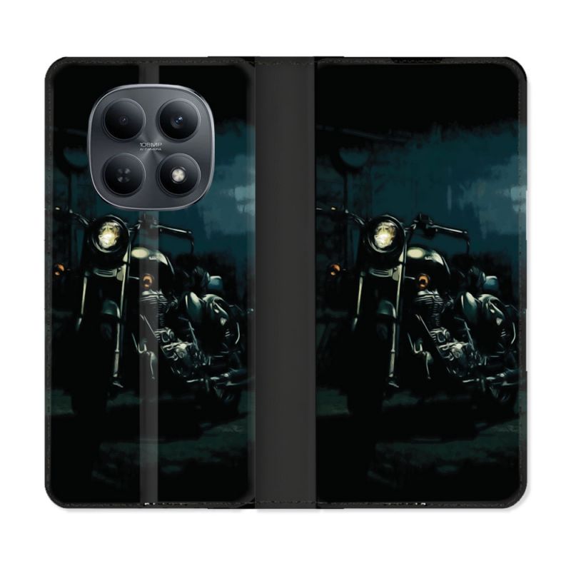 Housse Cuir Portefeuille Pour Xiaomi Redmi Note 15 4G Moto Harley Vintage