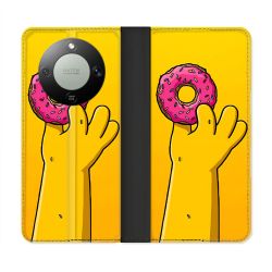 Housse Cuir Portefeuille Pour Honor Magic 8 Lite 5G Simpson Donuts