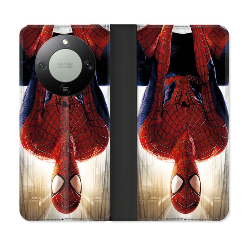 Housse Cuir Portefeuille Pour Honor Magic 8 Lite 5G Spiderman Invers