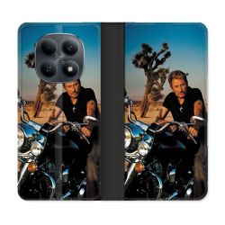 Housse Cuir Portefeuille Pour Xiaomi Redmi Note 15 4G Musique Johnny Hallyday Moto