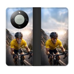 Housse Cuir Portefeuille Pour Honor Magic 8 Lite 5G Sport Cyclisme Maillot Jaune